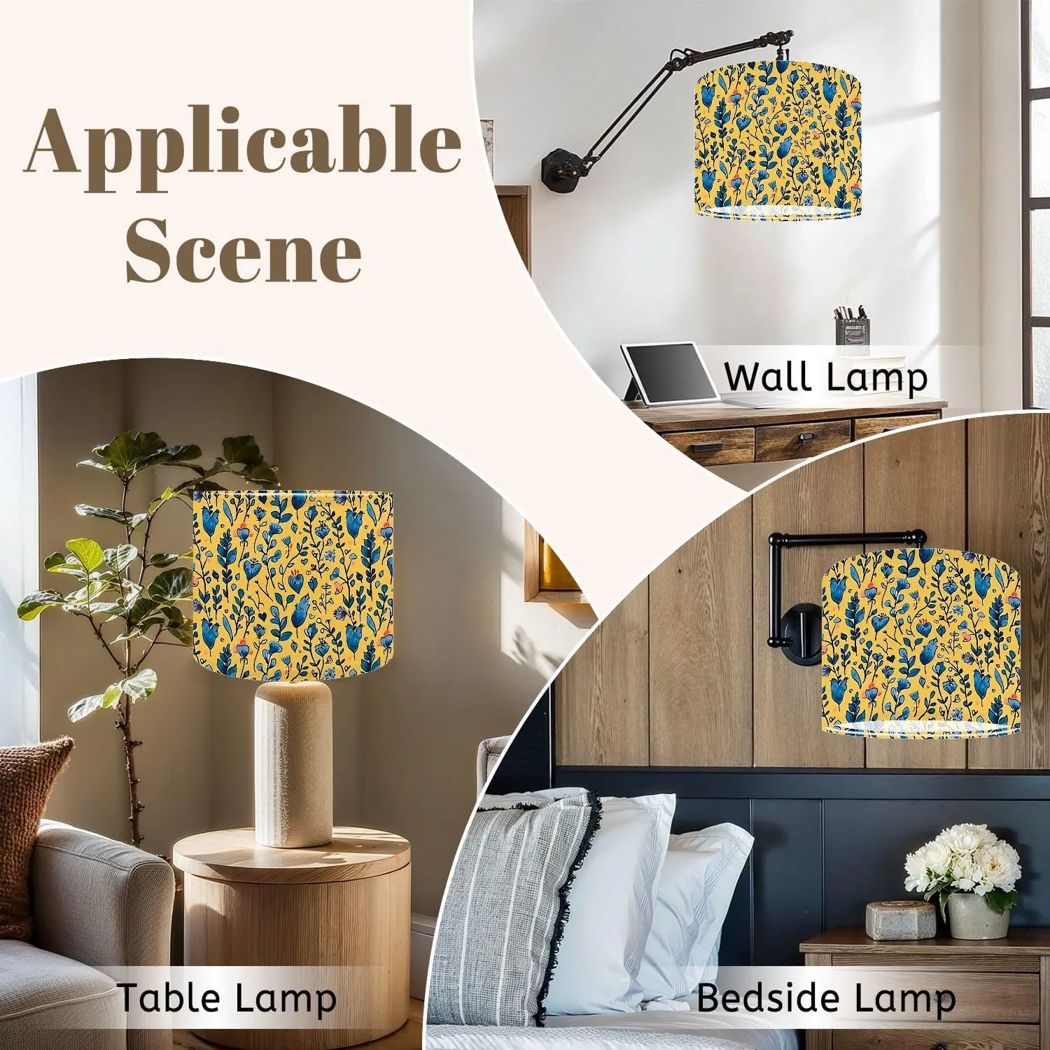 Drum Lamp Shades Tiny meadow flowers seamless for summer dress textile print Lamp Shade for Floor Lamps Table Lamps Pendant Light 11"x8.9" Linen Replacement Large Lampshades
