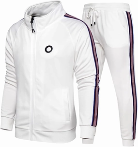DUOFIER Men Tracksuit Set Full-Zip Sweatshirt Jogger Sweatpants Warm Sports Suit Gym Training Wear