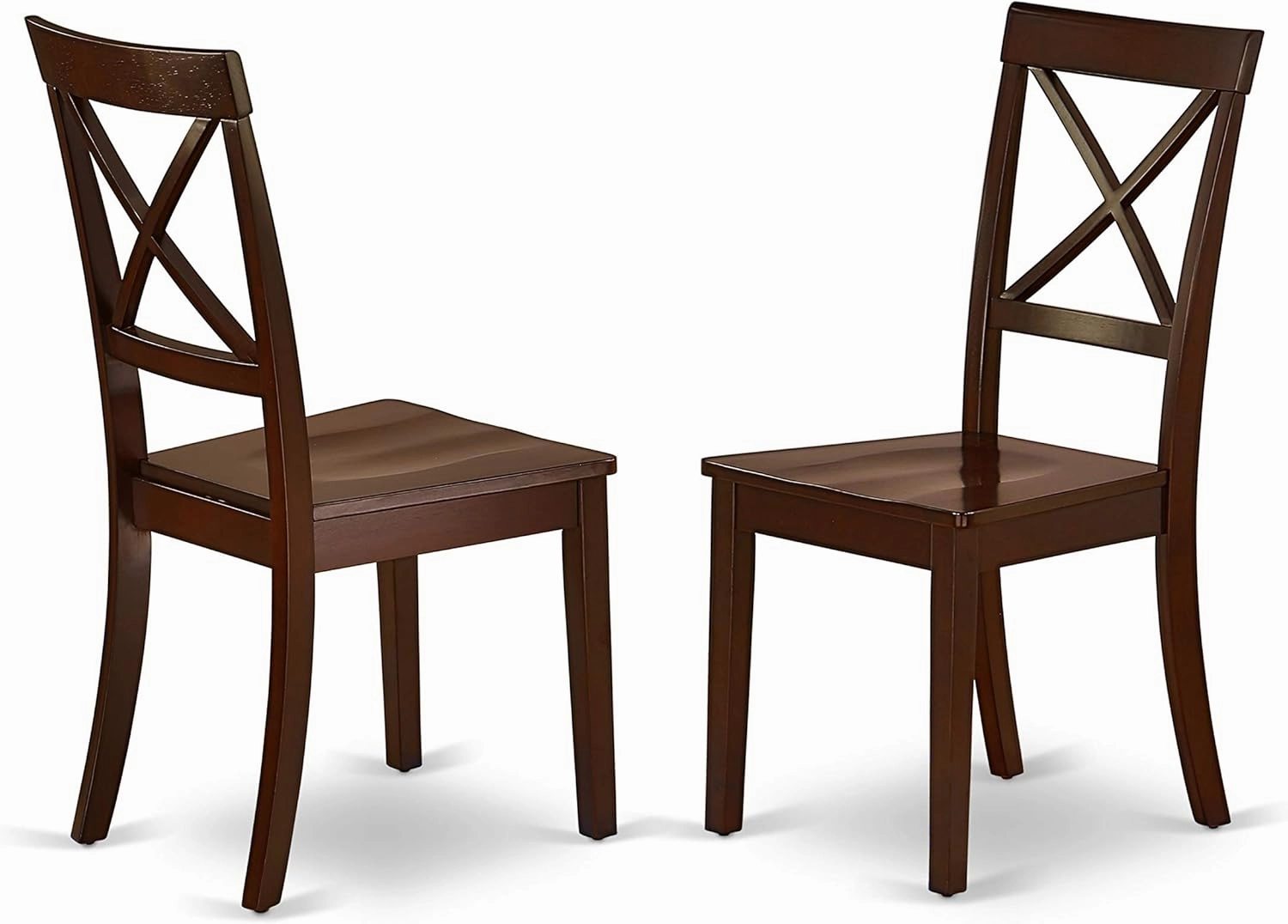 East West Furniture ANBO5-MAH-W 5 Piece Dinette Set for 4 Includes a Round Kitchen Table with Pedestal and 4 Dining Room Chairs, 36x36 Inch, Mahogany