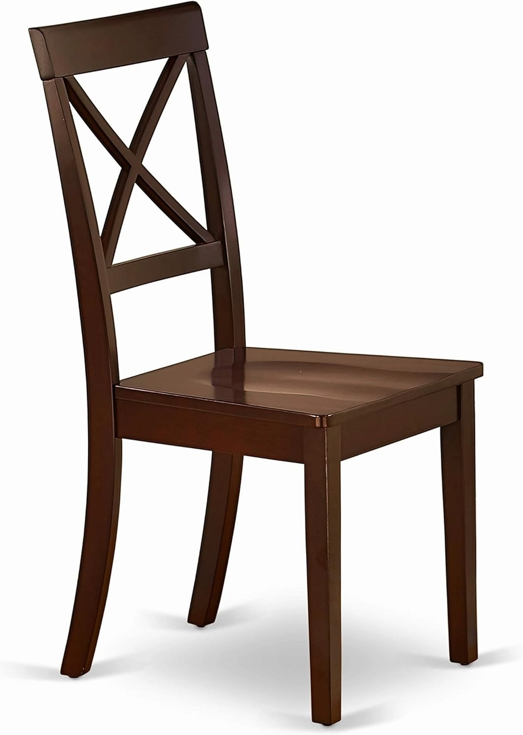 East West Furniture ANBO5-MAH-W 5 Piece Dinette Set for 4 Includes a Round Kitchen Table with Pedestal and 4 Dining Room Chairs, 36x36 Inch, Mahogany