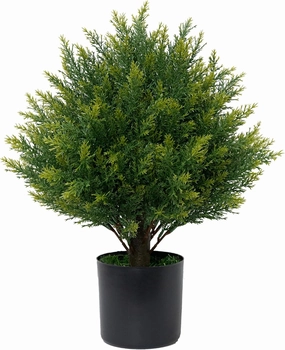 ECOLVANT Artificial Topiary Ball Tree 19''T Faux Little Bush Ball Tree UV Resistant Shrub Potted Artificial Plant for Outdoor Indoor Front Porch Garden