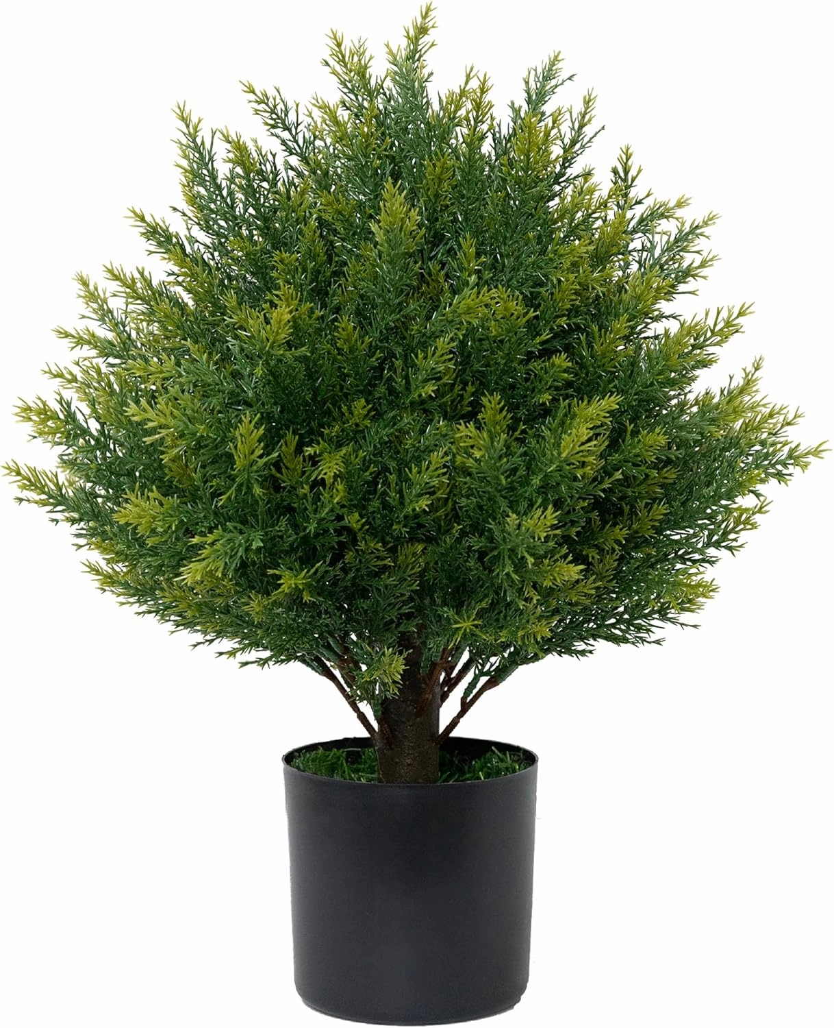 ECOLVANT Artificial Topiary Ball Tree 19''T Faux Little Bush Ball Tree UV Resistant Shrub Potted Artificial Plant for Outdoor Indoor Front Porch Garden