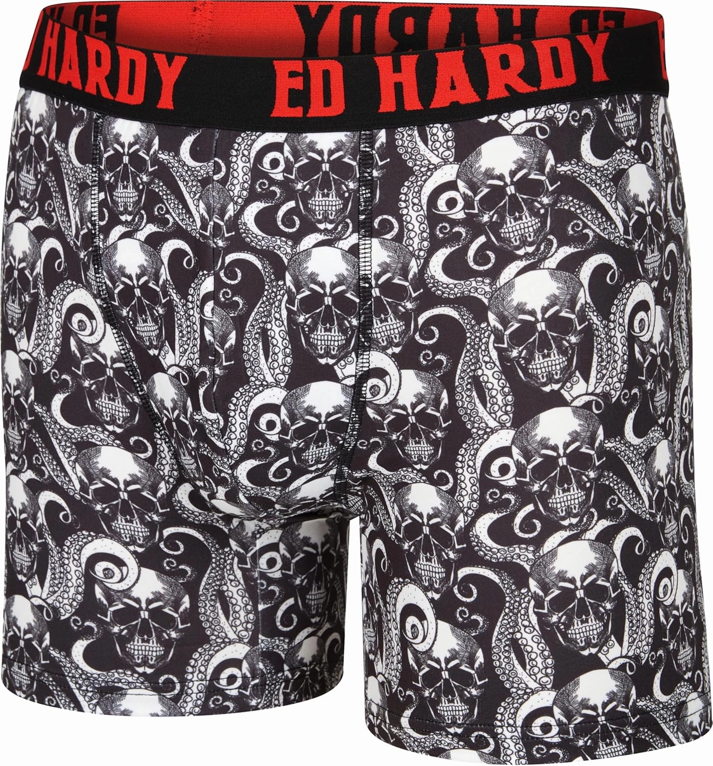 ED HARDY Men's Boxer Briefs 4 Pack, Soft Fabric Underwear, Pull-On Closure, Machine Washable Comfortable Stretch Boxers