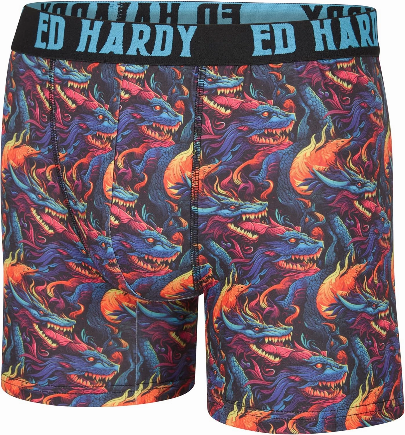 ED HARDY Men's Boxer Briefs 4 Pack, Soft Fabric Underwear, Pull-On Closure, Machine Washable Comfortable Stretch Boxers