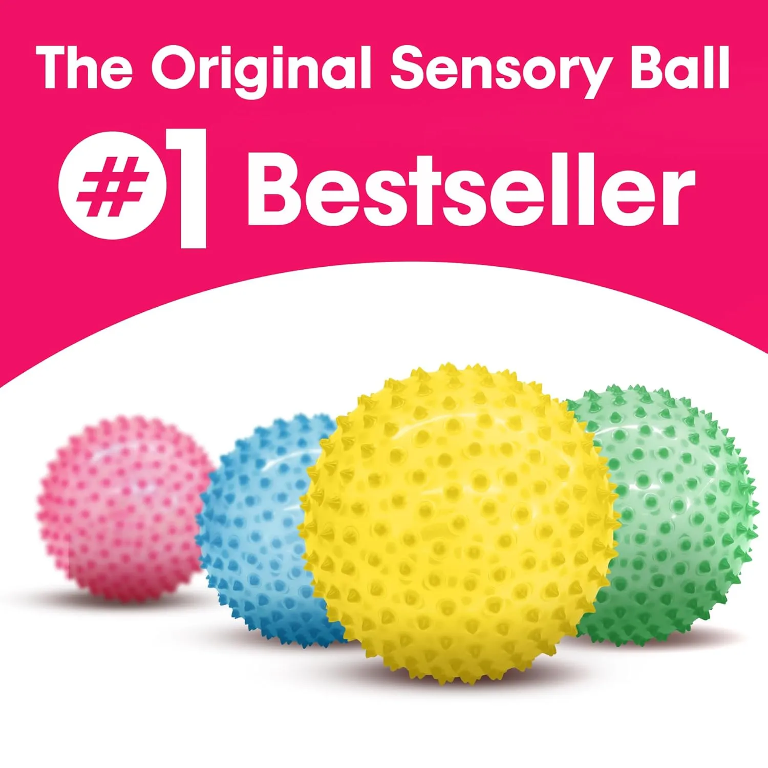 Edushape Original Sensory Ball for Baby - 7" Deflated with Pump, Transparent Yellow, Enhances Gross Motor Skills for Kids 6 Months & Up