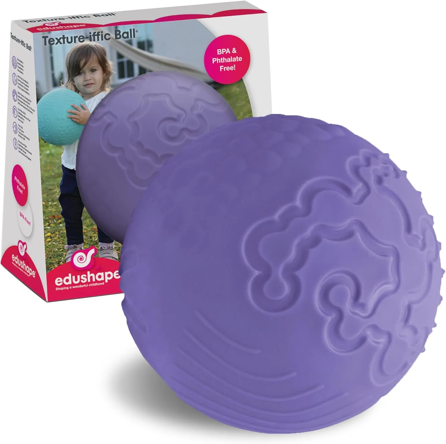 Edushape Texture-iffic Sensory Ball for Baby - 7" Baby Ball for Kids with 8 Sections of Different Tactile Patterns
