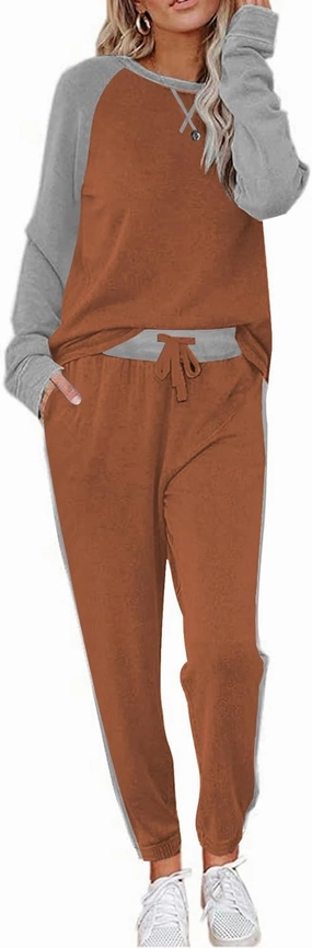 Ekouaer Women's Pajama Set Long Sleeve PJs 2 Piece Outfit Pullover Sleepwear Sweatshirt and Long Pants With Pockets