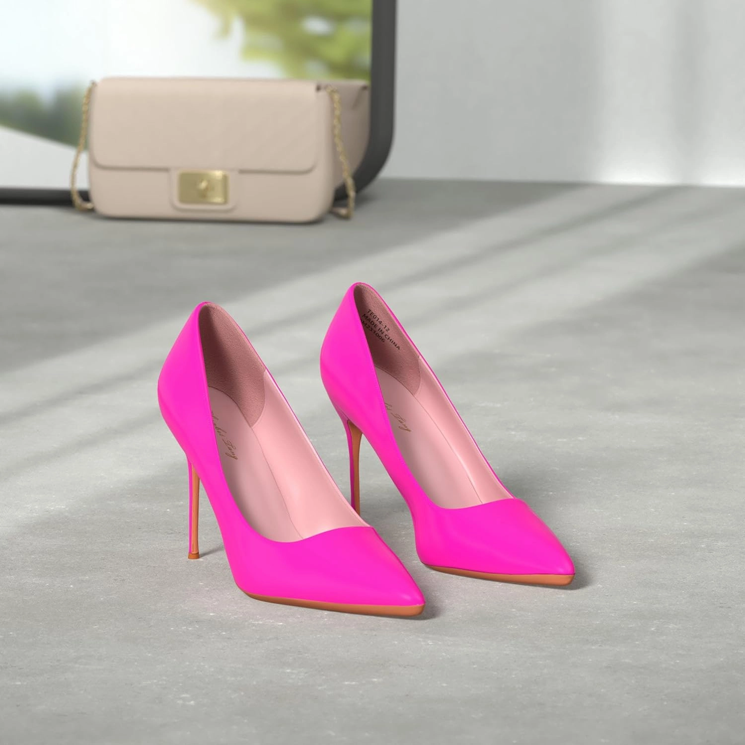 Elisabet Tang Women Pumps, Pointed Toe High Heel 4.7 inch/12cm Party Stiletto Heels Shoes