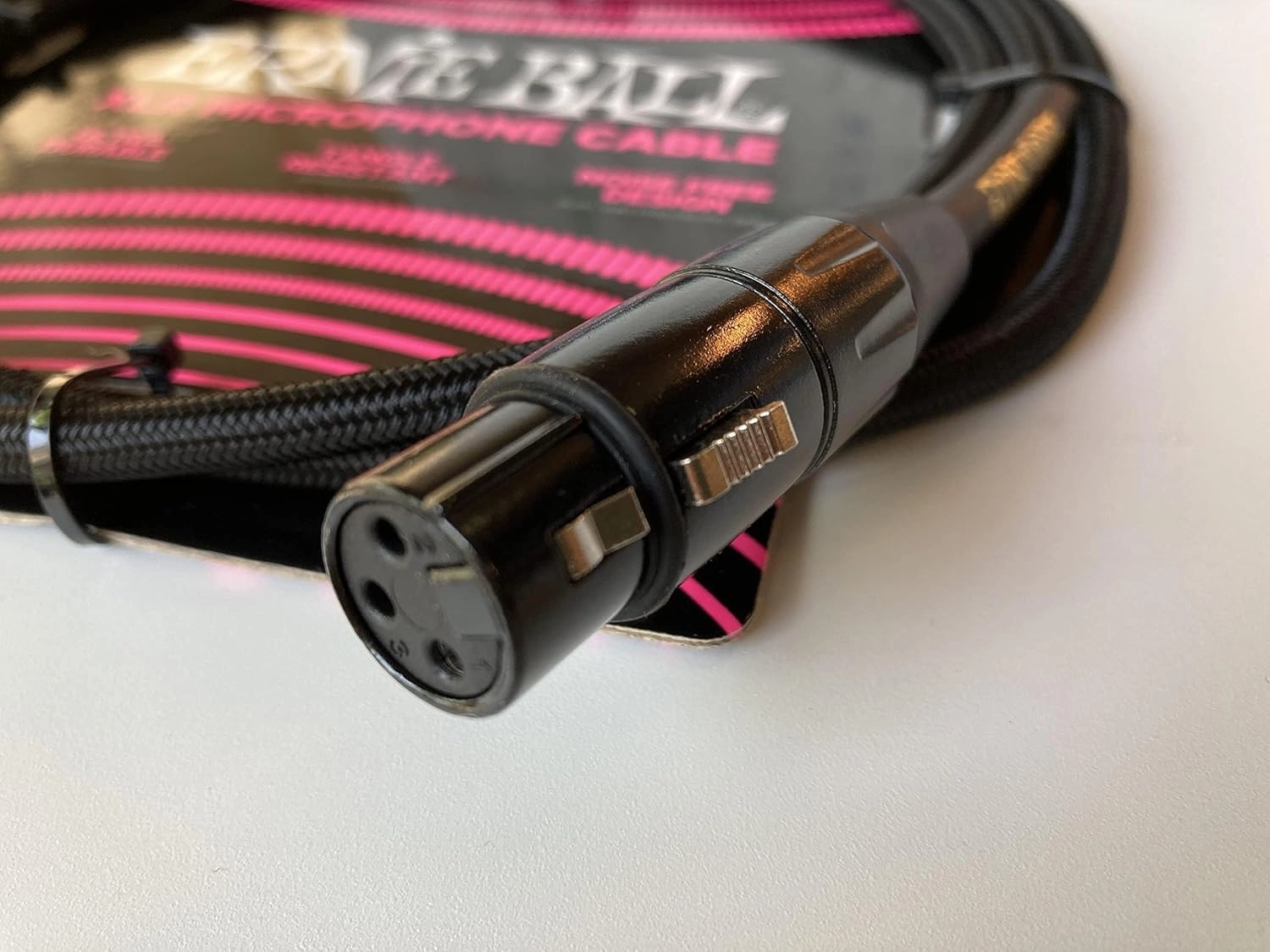 Ernie Ball Braided XLR Microphone Cable with Zorro Polishing Cleaning Cloth in Black - Pack of 2 (Black, 20 Feet) P06392