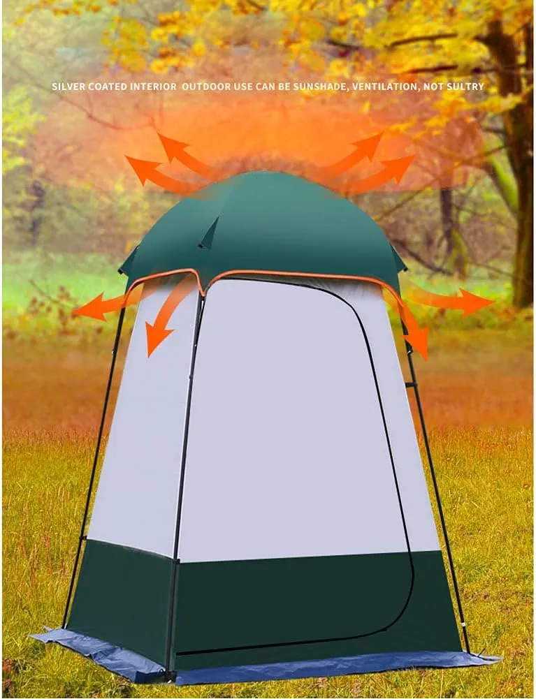 Extra Wide Privacy Shower Tent Outdoor Toilet Dressing/Changing Room Portable Shelter Tent with Carrying Bag for Camping Hiking Beach Bathroom, Easy Set Up, 160X160X240CM, Green