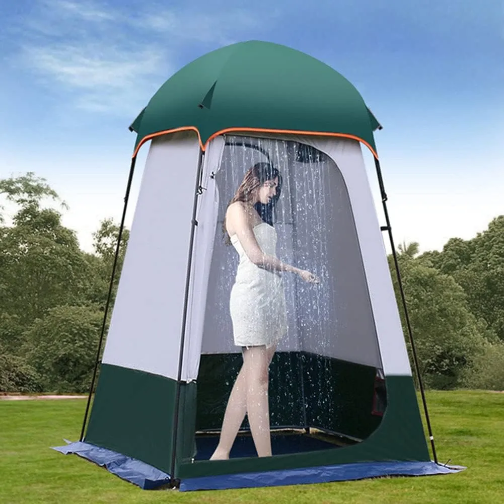 Extra Wide Privacy Shower Tent Outdoor Toilet Dressing/Changing Room Portable Shelter Tent with Carrying Bag for Camping Hiking Beach Bathroom, Easy Set Up, 160X160X240CM, Green
