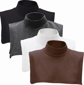 Fake Turtleneck Dickey Detachable Collars Set Half Top Mock Blouse Collar for Women Men