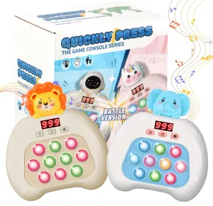 Fast Push Pop Fidget Toys for Kids, Handheld Puzzle Game with LED Screen & Multiplayer Mode, Sensory Toys for 3-12 Year Old Girls Boys, Fun Battle Gifts for Friends（Lion）