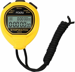FCXJTU Digital Waterproof Stopwatch, 20Laps Split Memory Stopwatch, No Clock, No Calendar, No Alarm, Simple Silent Large Display Stop Watch for Sports Swimming Training Coaches Yellow