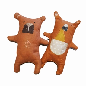 Felt Embroidery Bears- Rust brown assorted
