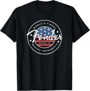 Fender American Flag Circle Stamp Logo T-Shirt