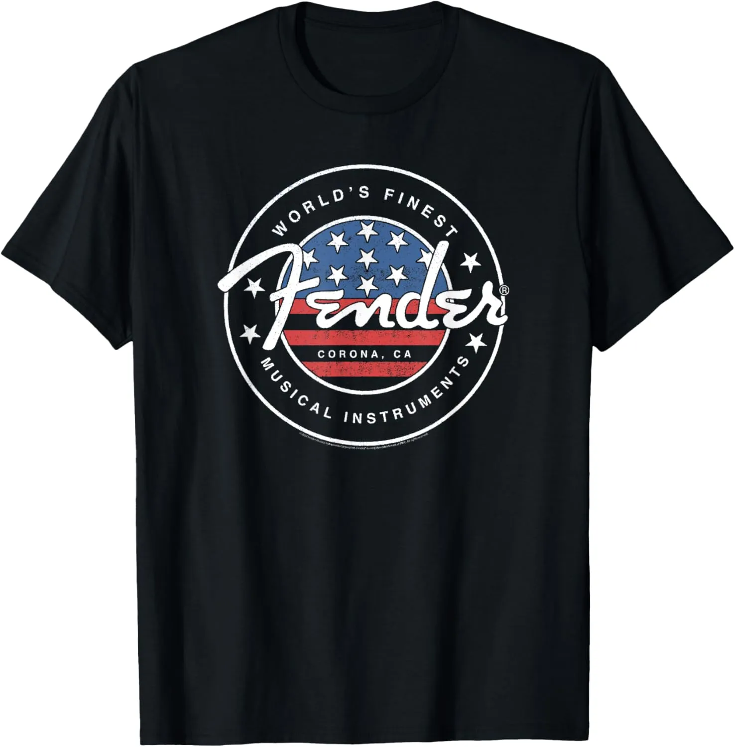 Fender American Flag Circle Stamp Logo T-Shirt