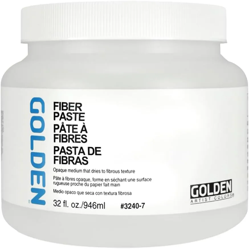 Fiber Paste by GOLDEN, 32 fl. oz. Jar, Professional Acrylic Paste Medium, Opaque