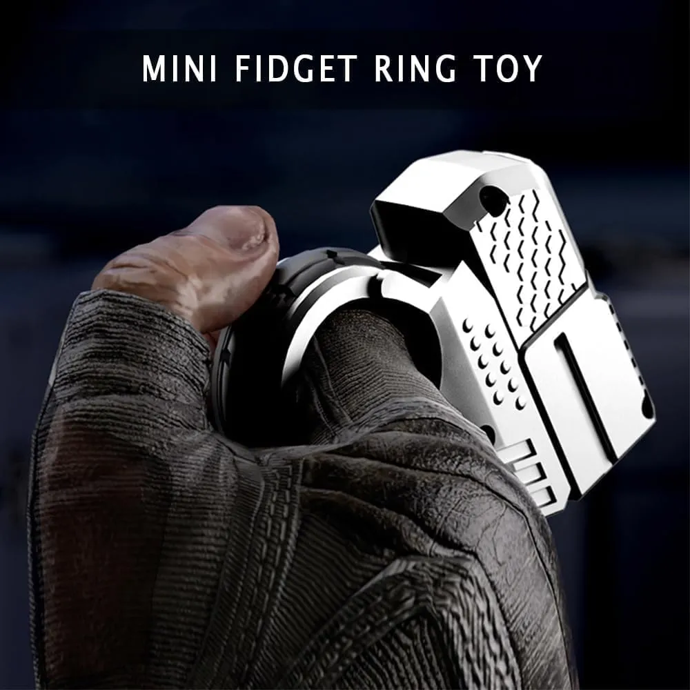 Fidget Ring Toy Metal Small Fingertip Launcher for Adults, The Perfect Gadget for Men Stress Relief Fidget Toys Sensory Toys