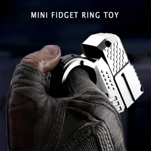 Fidget Ring Toy Metal Small Fingertip Launcher for Adults, The Perfect Gadget for Men Stress Relief Fidget Toys Sensory Toys