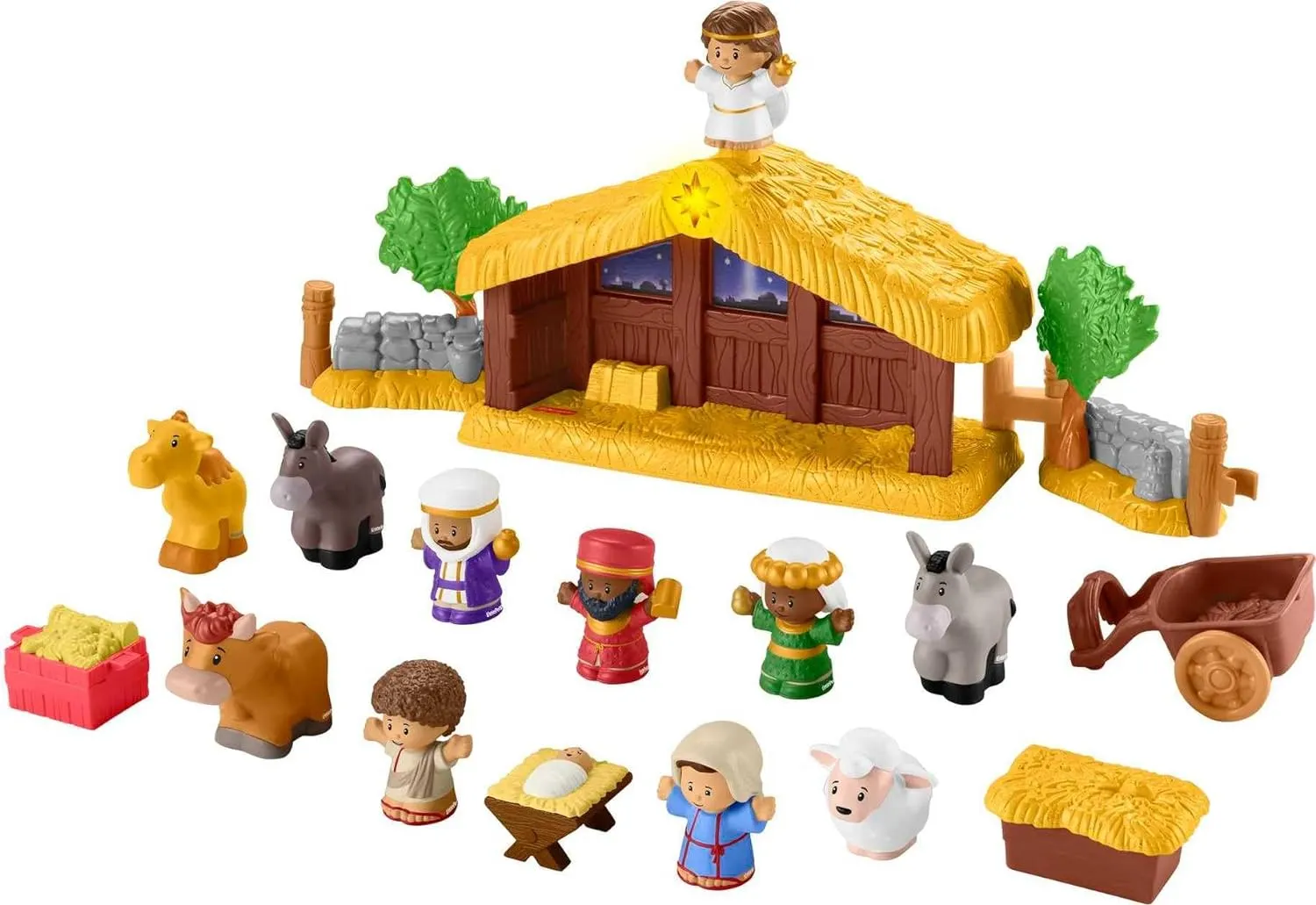Fisher-Price Little People Toddler Toy Nativity Set with Music Lights & 18 Pieces for Christmas Pretend Play Kids Ages 1  Years​