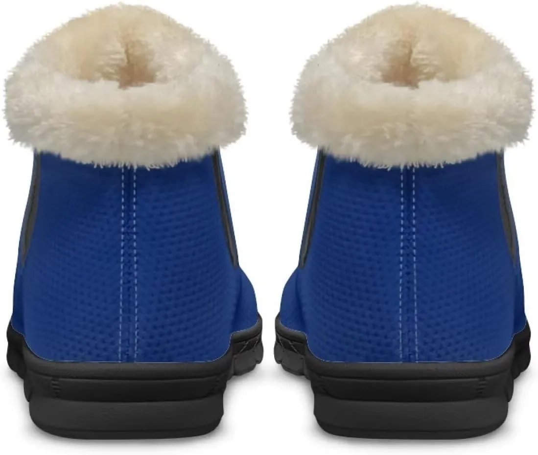 Flag Pattern Snow Boots Winter Shoes for Women Ankle Booties Warm Flannel Lining Slip on Anti-Slip Boots