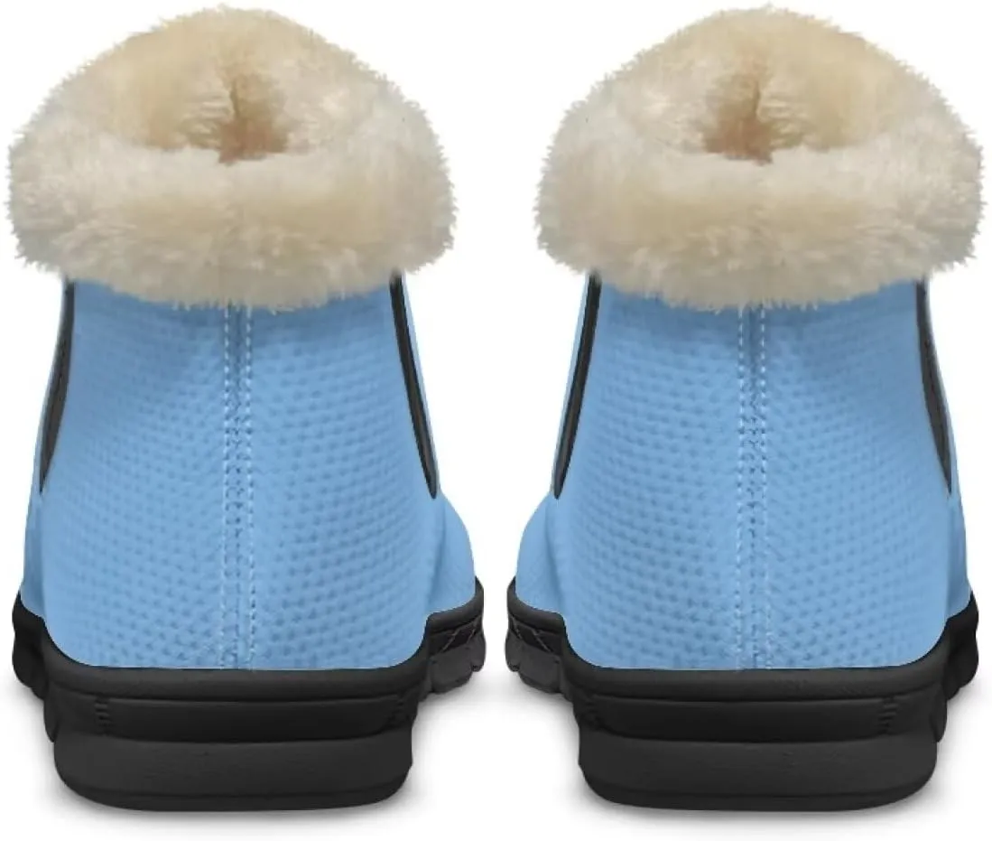Flag Pattern Snow Boots Winter Shoes for Women Ankle Booties Warm Flannel Lining Slip on Anti-Slip Boots