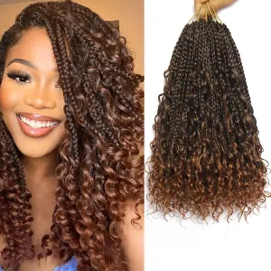 Flagship Goddess Box Braids Crochet Hair, 12 Inch Boho Braids for Black Women,9 Packs Boho Crochet Hair for Black Women,Bohomian Pre looped Hair Extension-T30
