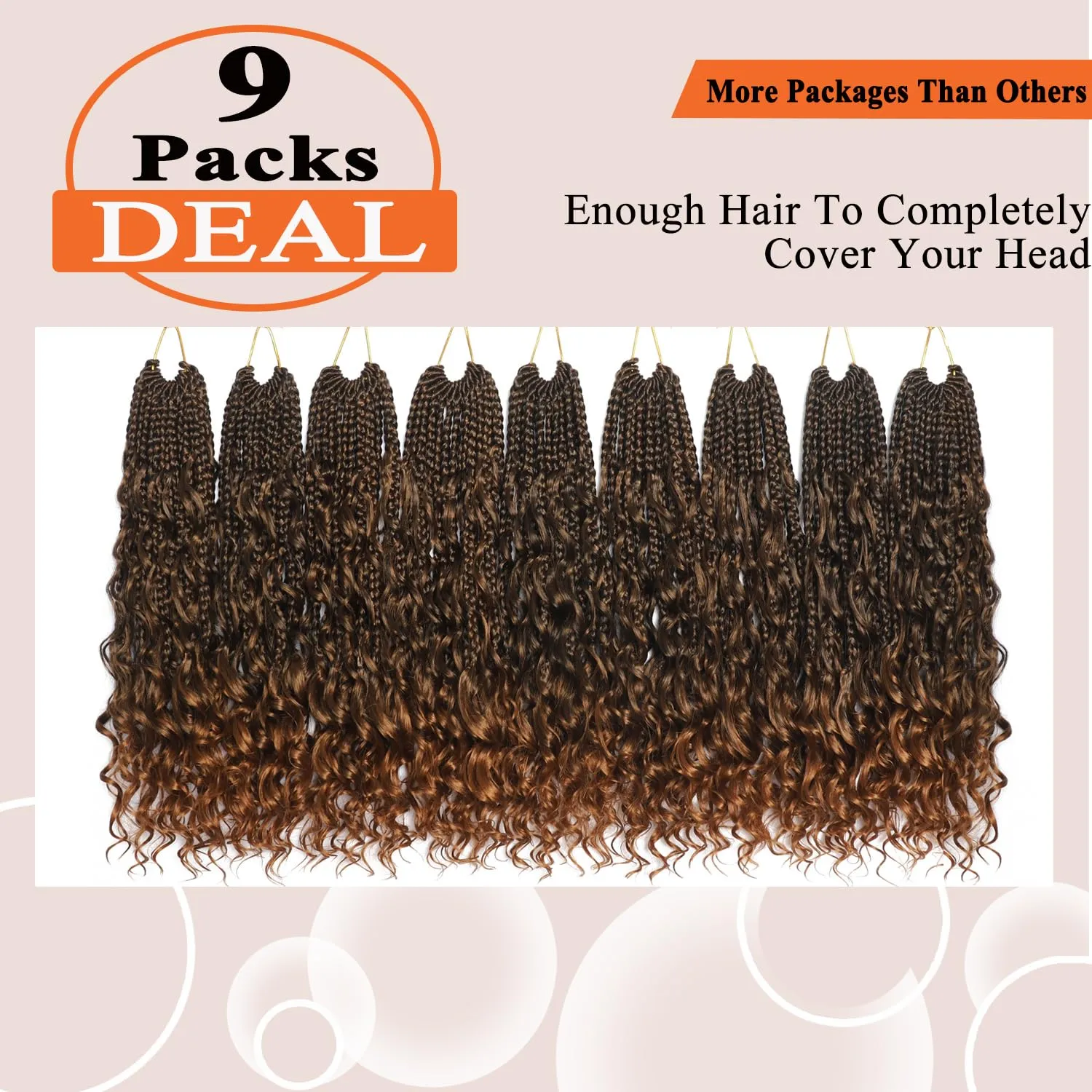 Flagship Goddess Box Braids Crochet Hair, 12 Inch Boho Braids for Black Women,9 Packs Boho Crochet Hair for Black Women,Bohomian Pre looped Hair Extension-T30