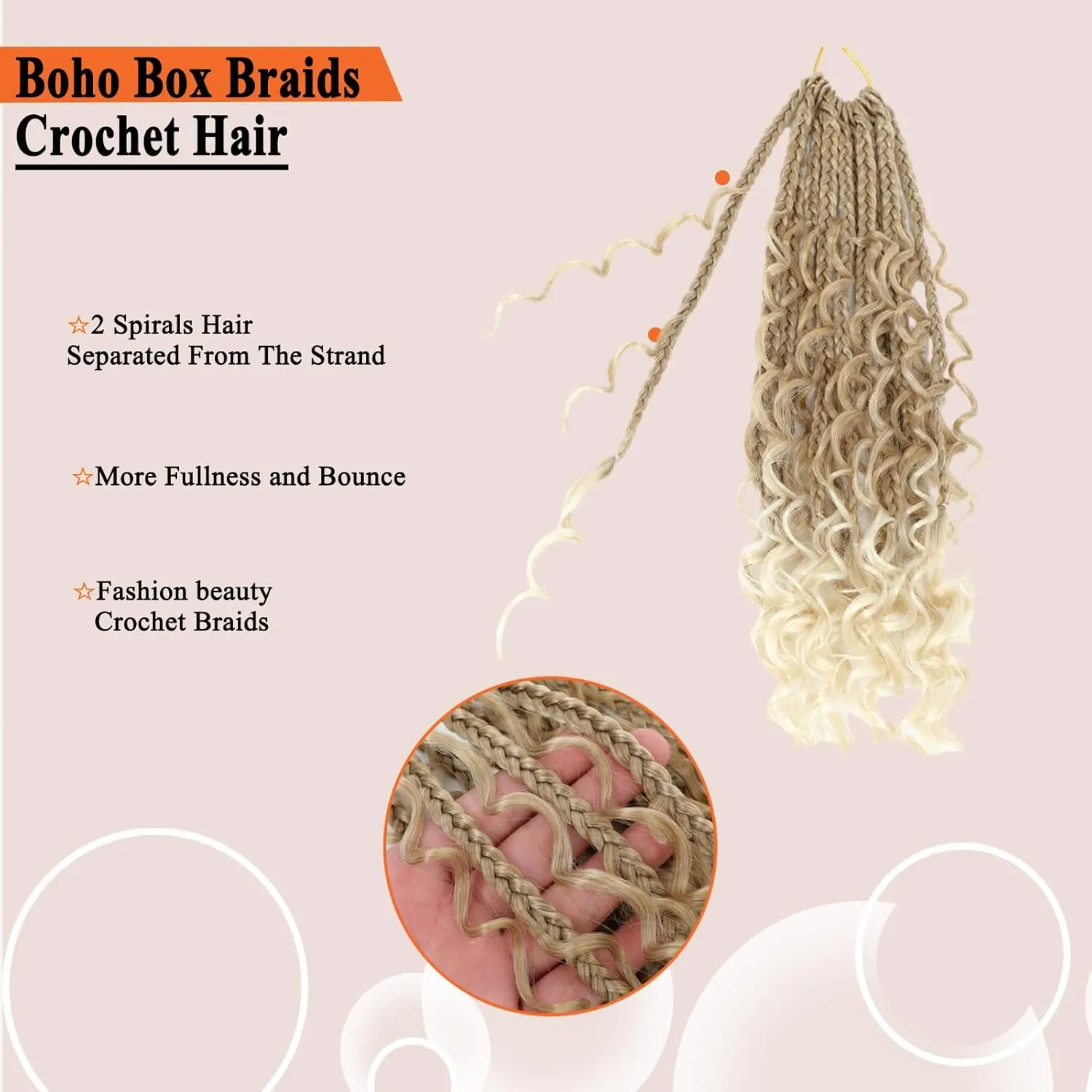 Flagship Ombre Blonde Goddess Box Braids Crochet Hair, 12 Inch 9 Packs Boho Crochet Box Braids with Curly Ends Crochet Hair for Black Women,Bohomian Pre looped Box Braids Crochet Hair Extension-27/613
