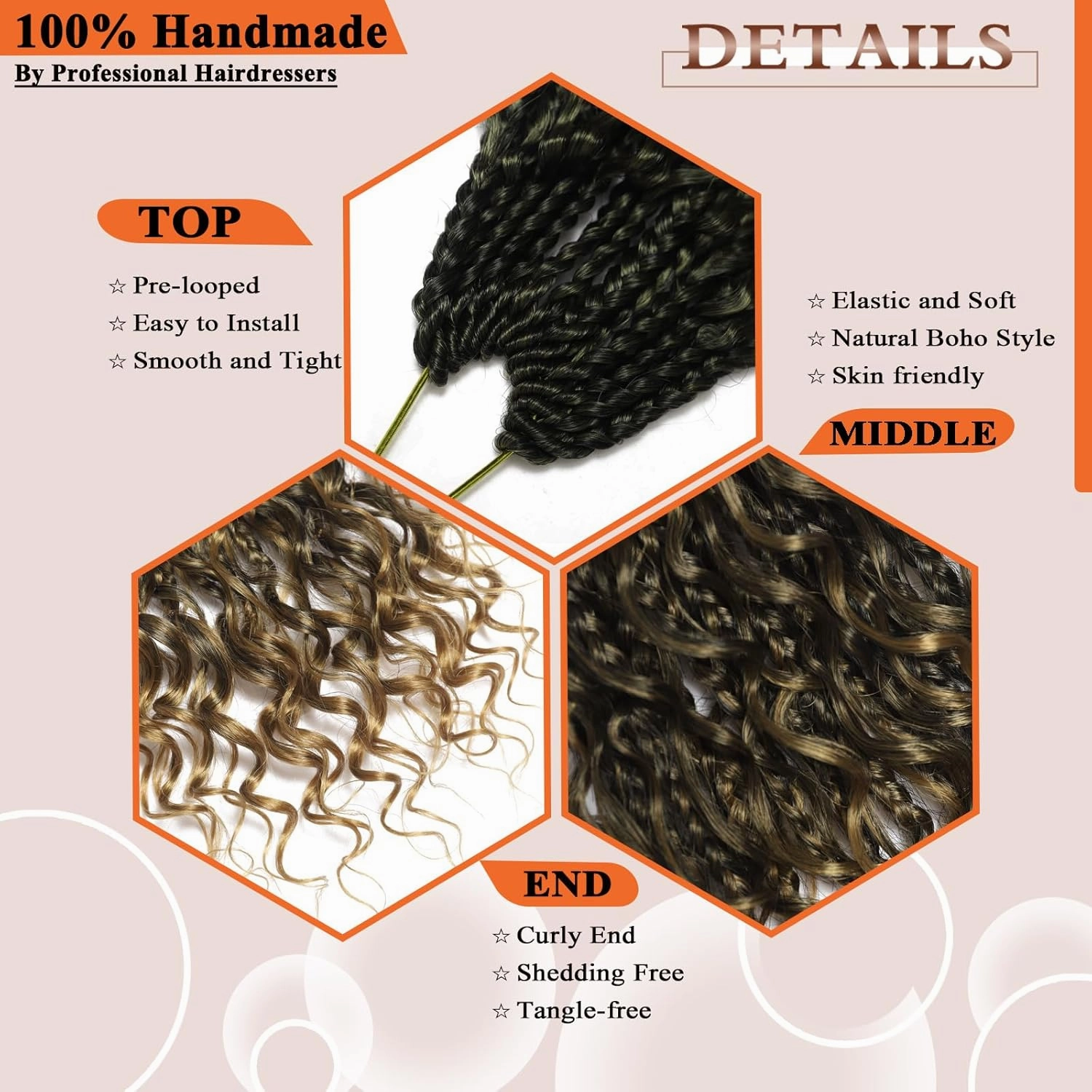Flagship 10 Inch 9 Packs Boho Crochet Braids with Curly Ends Crochet Hair for Black Women,Short Ombre Bohomian Curly Box Braids Crochet Hair Extensions for Braids-T27