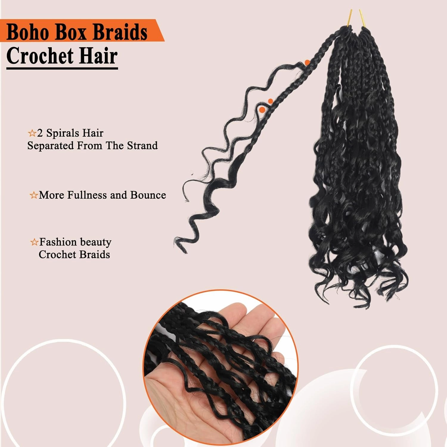 Flagship 9 Packs Goddess Box Braids Crochet Hair for Black Women - 10 Inch Pre-looped With Curly Ends, Bohemian Hippie Style - Synthetic 1B