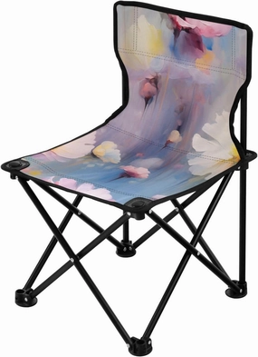 Flowers Portable Outdoor Folding Chair Anti-Slip Padded Oxford Cloth Stool Camping Chair Small for Beach Hiking Fishing Gardening Quad Camp Chair