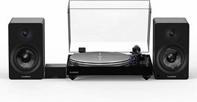 Fluance Reference RT85 High Fidelity Vinyl Turntable (Piano Black), PA10 Phono Preamp and Ai41 Powered 5" Bookshelf Speakers (Black Ash), Ortofon 2M Blue Cartridge, 90W Class D Amplifier, Bluetooth