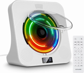 Fohil Portable CD Player with Bluetooth 5.0, Desktop CD Music Players for Home, Built-in HiFi Sound Speakers, CD Players LED Screen, Support AUX&USB, Headphone Jack, FM Radio