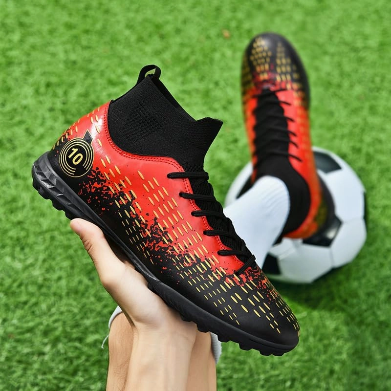 Football Cleats Men Women, Non-Slip High Top Soccer Shoes Lightweight Shock Resistant Training Boots Sneaker Breathable Professional Turf Shoes Sport Athletic Ground Football Boots Soccer Cleats