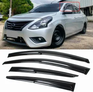 for 2012-2019 Nissan Versa JDM 3D Wavy Mugen Style Window Visor RAIN Guard Vent