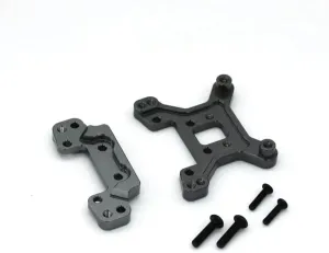 for WLtoys 124016 124018 1/12 4WD RC Metal Upgrade Parts Remote Control Car Rear and Rear Shock Racks RC Car DIY Parts(Gray)