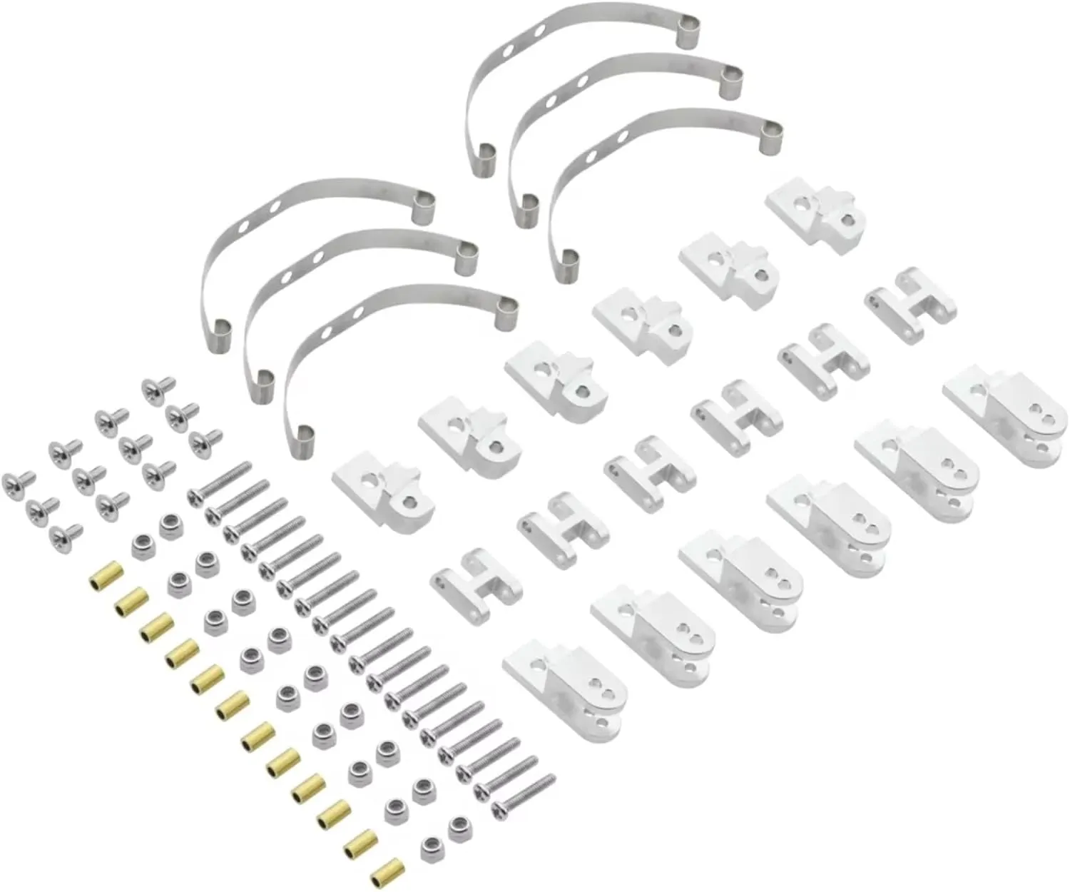 for WPL B16 B36 for JJRC Q60 Q63 Q75 1/16 6WD 6X6 Steel Shock Absorber Suspension for Leaf Springs RC Car Upgrade Parts Accessories RC Car DIY Parts(Silver)