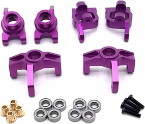 for WLtoys 144010 144001 144002 124017 124016 124018 124019 1/14 Metal Parts Steering Cup C for Seat Rear Wheel Cup RC Car Parts Replacement RC Car DIY Parts(Purple)