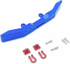 for WPL for B14 B16 B24 B36 for Jjrc for Q60 Q61 1/16 Metal Front Bumper with Tow Hook RC Military Truck 4WD 6WD Accessories RC Car Repair Kit(Blue)