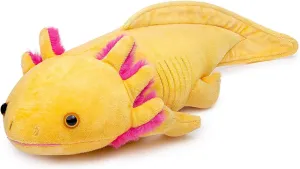 FRANKIEZHOU Giant Axolotl Plush-Yellow,31.5" Lifelike Axolotl Stuffed Animal, Soft Plush Stuffed Animal