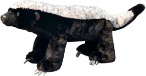 FRANKIEZHOU Honey Badger Stuffed Animal-Black 15.75",Realistic Badger Plush Toy, Honey Badger Stuffed Toy,Soft Toy Gifts for Kids, Home Decor,Hugging Toy