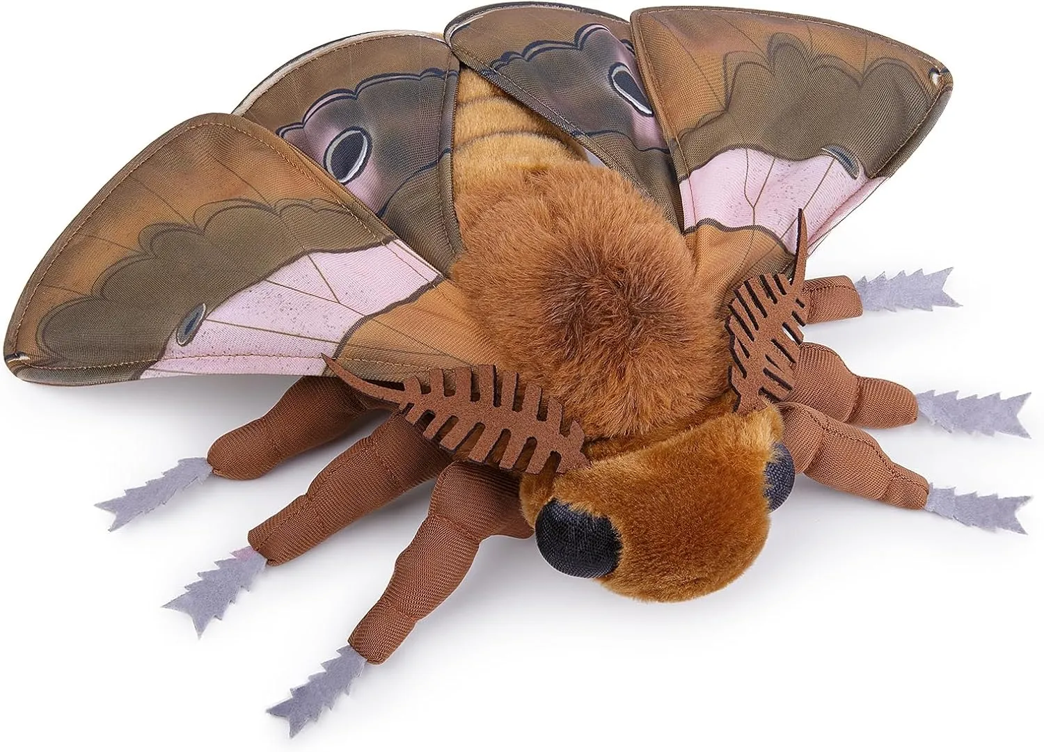 FRANKIEZHOU Simulation Ginkgo Moth Plush Animal - Brown 25 Inch,Ginkgo Moth Plush Toy, Soft Moth Stuffed Toy for Kids,Home Decor, Cuddle Toy