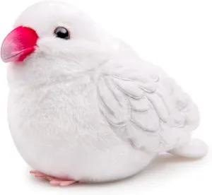 FRANKIEZHOU White Sparrow Plush Animal,Bird Plush Toy,Soft Gifts for Kids, Girls Toy- White 4.5 inches Tall