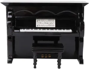 FTVOGUE Miniature Wooden Piano Model Musical Instrument Model Home Decor Ornaments Furniture Scene Accessories