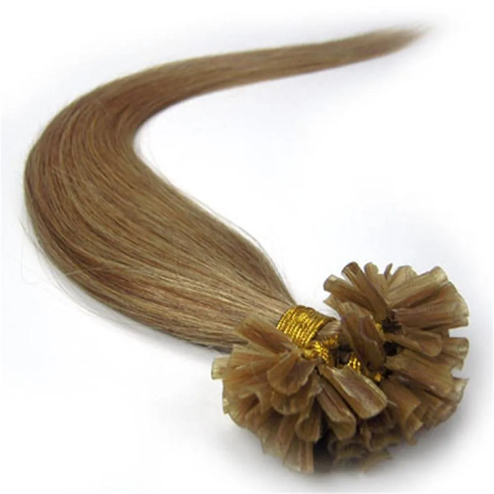 Fushion Keratin Pre Bonded U Nail Tip Remy Human Hair Extensions 100S (20''0.5g/s, Ash Blonde)