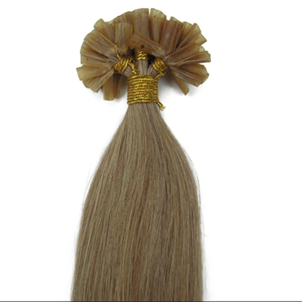 Fushion Keratin Pre Bonded U Nail Tip Remy Human Hair Extensions 100S (20''0.5g/s, Ash Blonde)