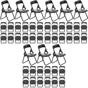 Gadpiparty 36 Pieces Mini Foldable Chairs 1/6 Scale Plastic Dollhouse Furniture Mini Desk Toys Simulation Stand Model Chair Desk Phone Stand for Doll Decoration