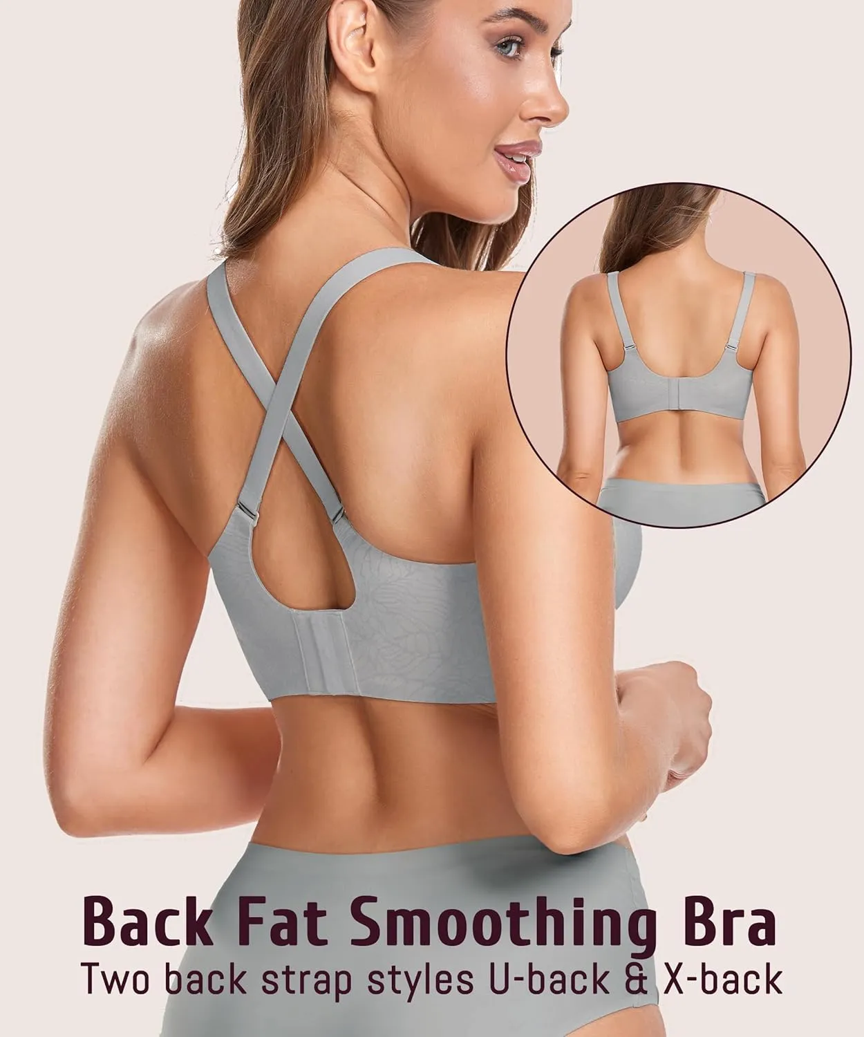 Gailife Scalloped Womens Bras No Underwire Wireless Seamless Bra Push Up Bralette Full Coverage Comfort Raceback Everyday Bra
